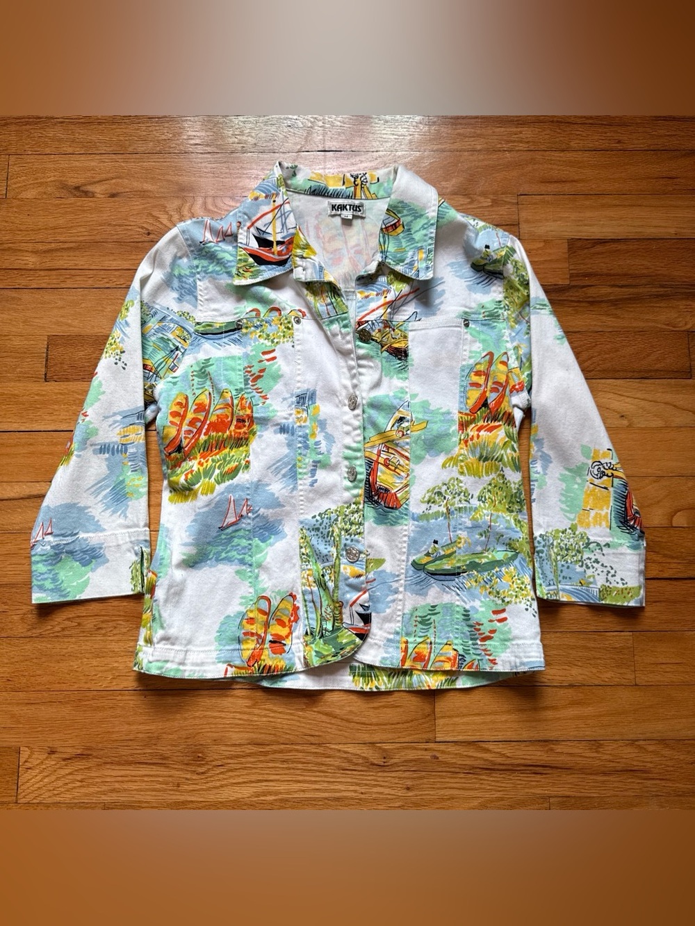 Vintage Kaktus Lightweight Boating Print Jacket Size M